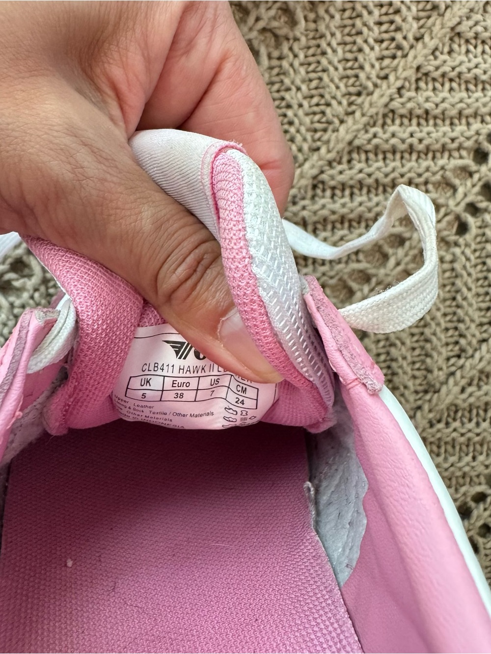 Gola Hawk Pink White Leather Sneakers Size 7 Retro Court Anthropologie - Picture 7 of 10